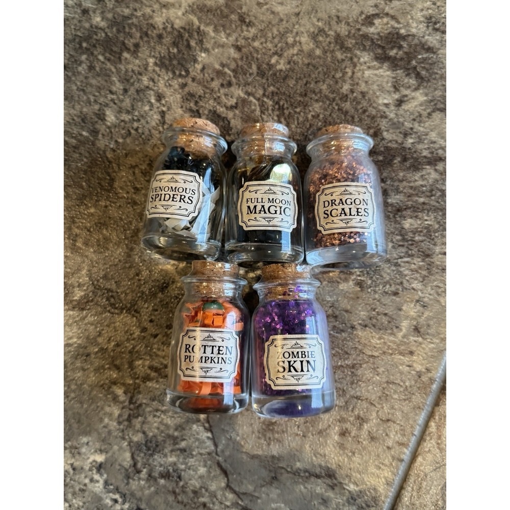 Target Bullseye's Playground Halloween Decor Potion Bottles Set of 5 New 2022‎